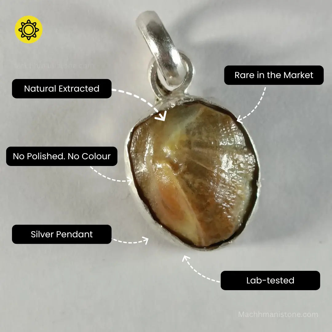 Original 14 Carat Machmani Stone Silver Pendant