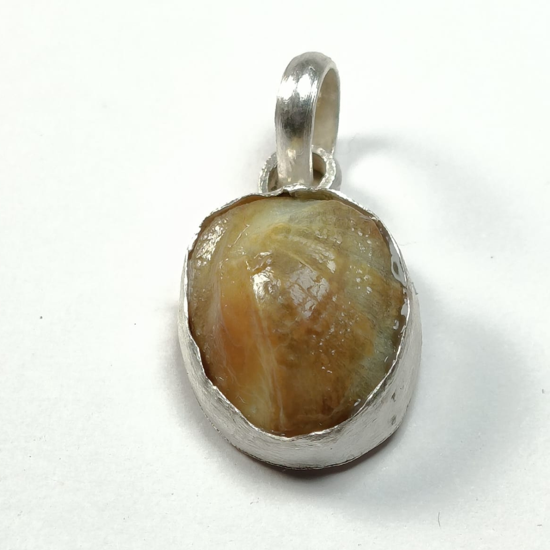 Original 8 Carat Machmani Stone Silver Pendant